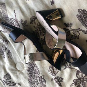Beautiful gold-dipped block heels